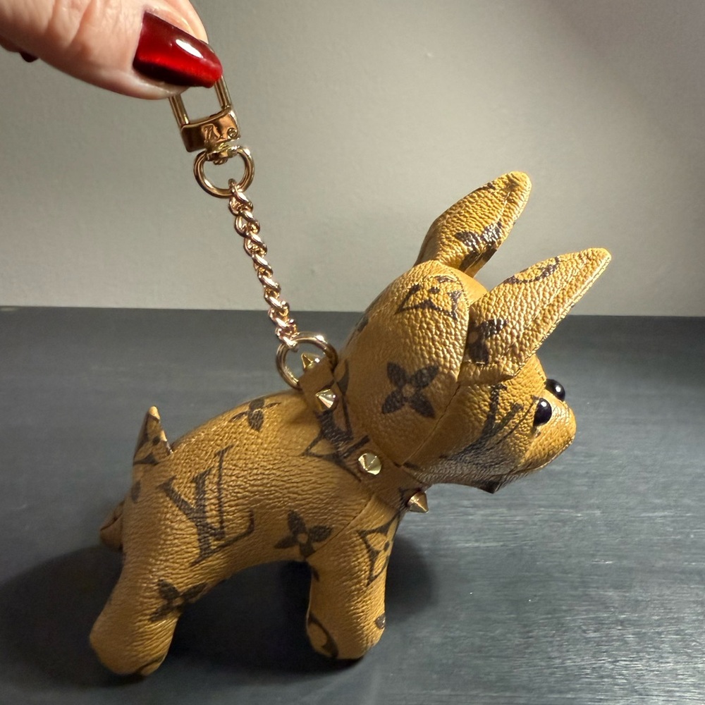 Louis Vuitton Brown Monogram Dog Keychain